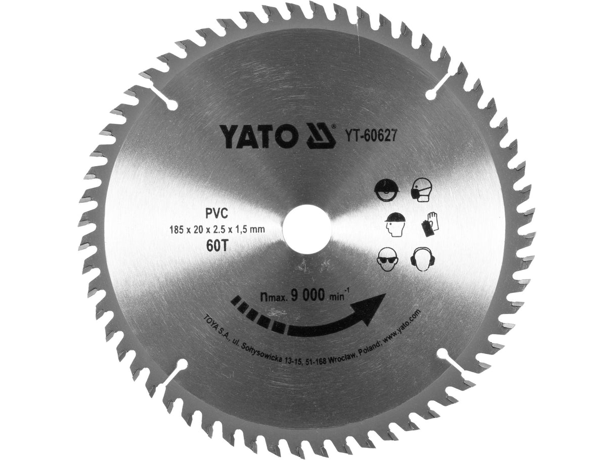 YATO YT-60627 PVC VÁGÓPENGE 185/60T 20MM