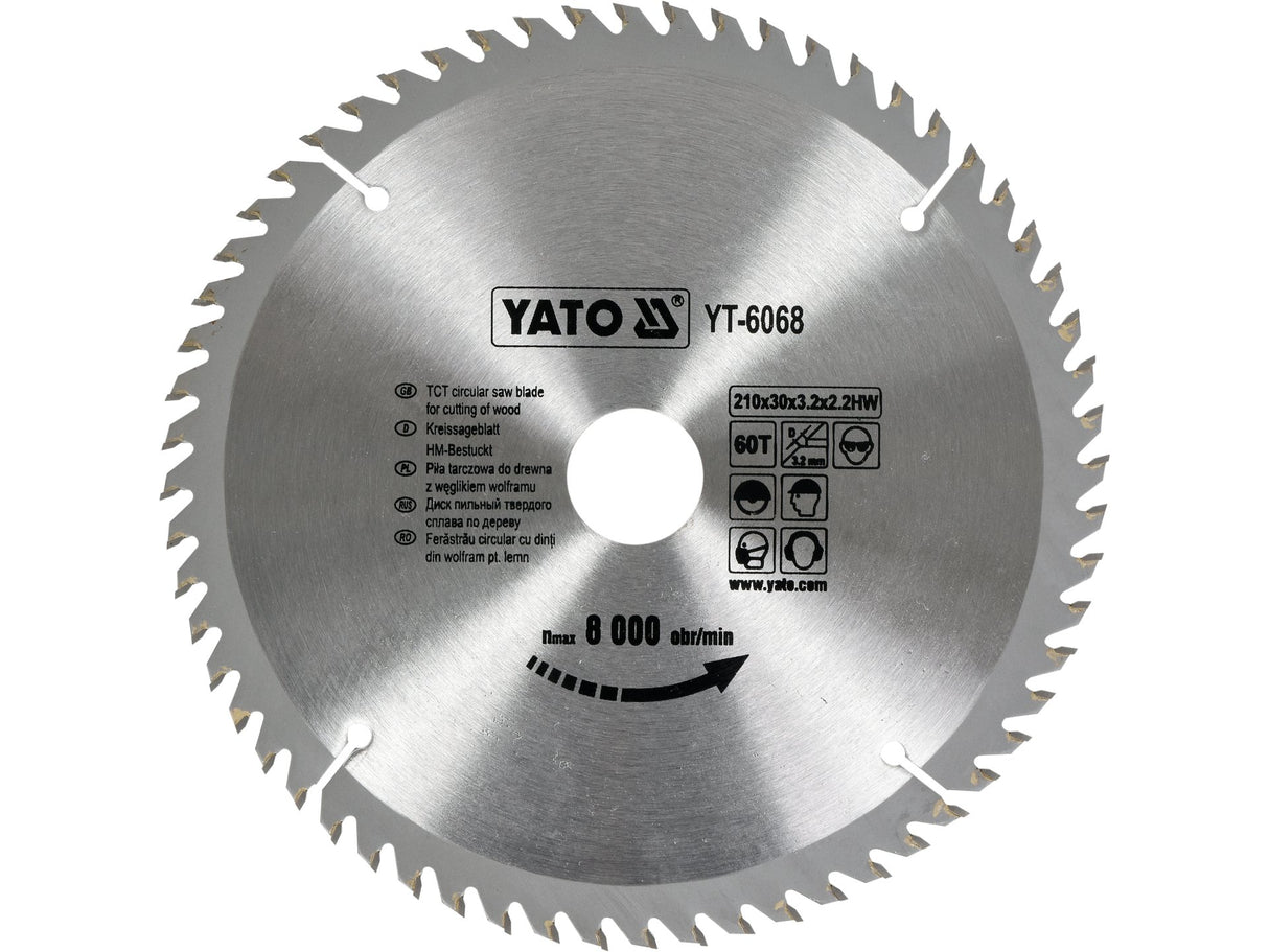 DISC CIRCULAR WOLFRAM YATO YT-6068 LEMN 210X60X30MM