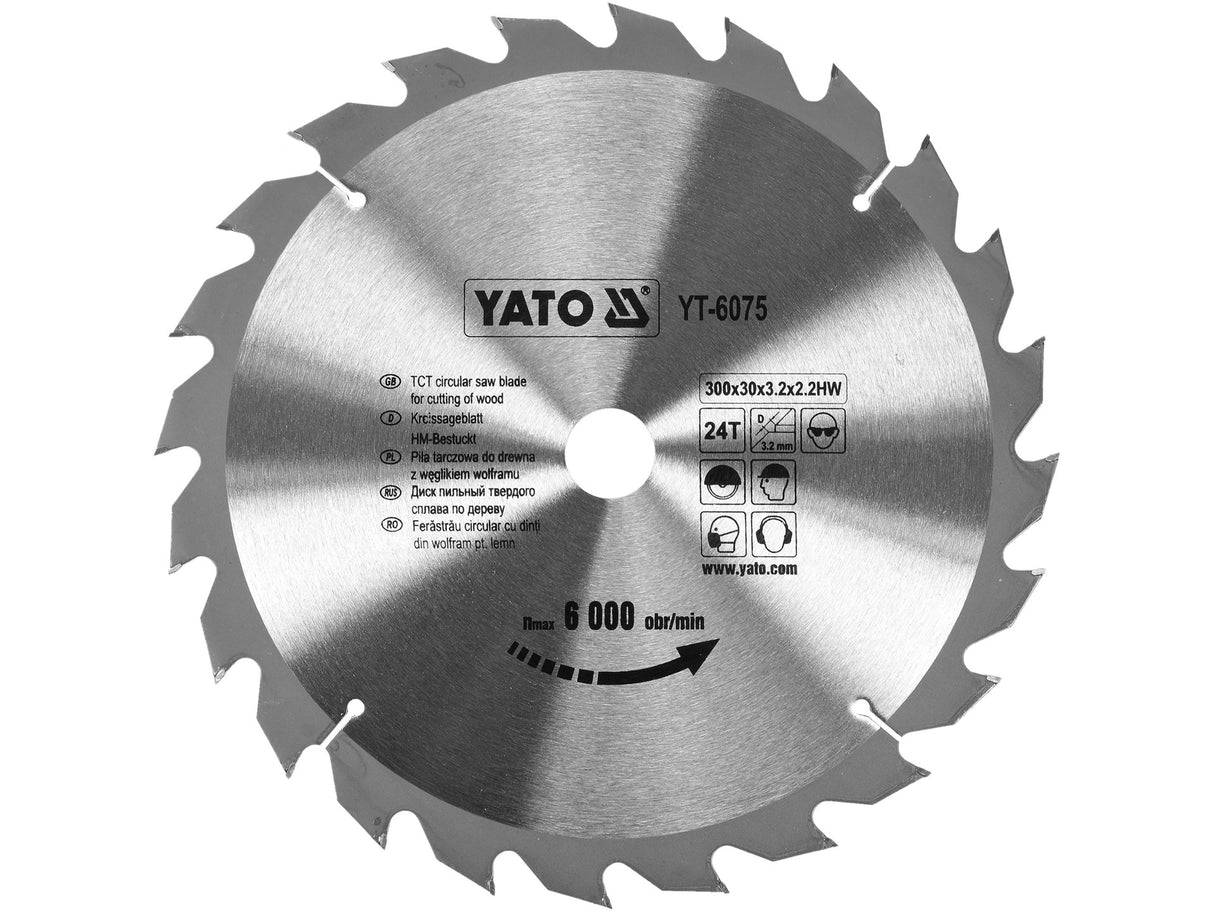 DISC FIERASTRAU CIRCULAR YATO YT-6075 PENTRU LEMN 300X24X30MM