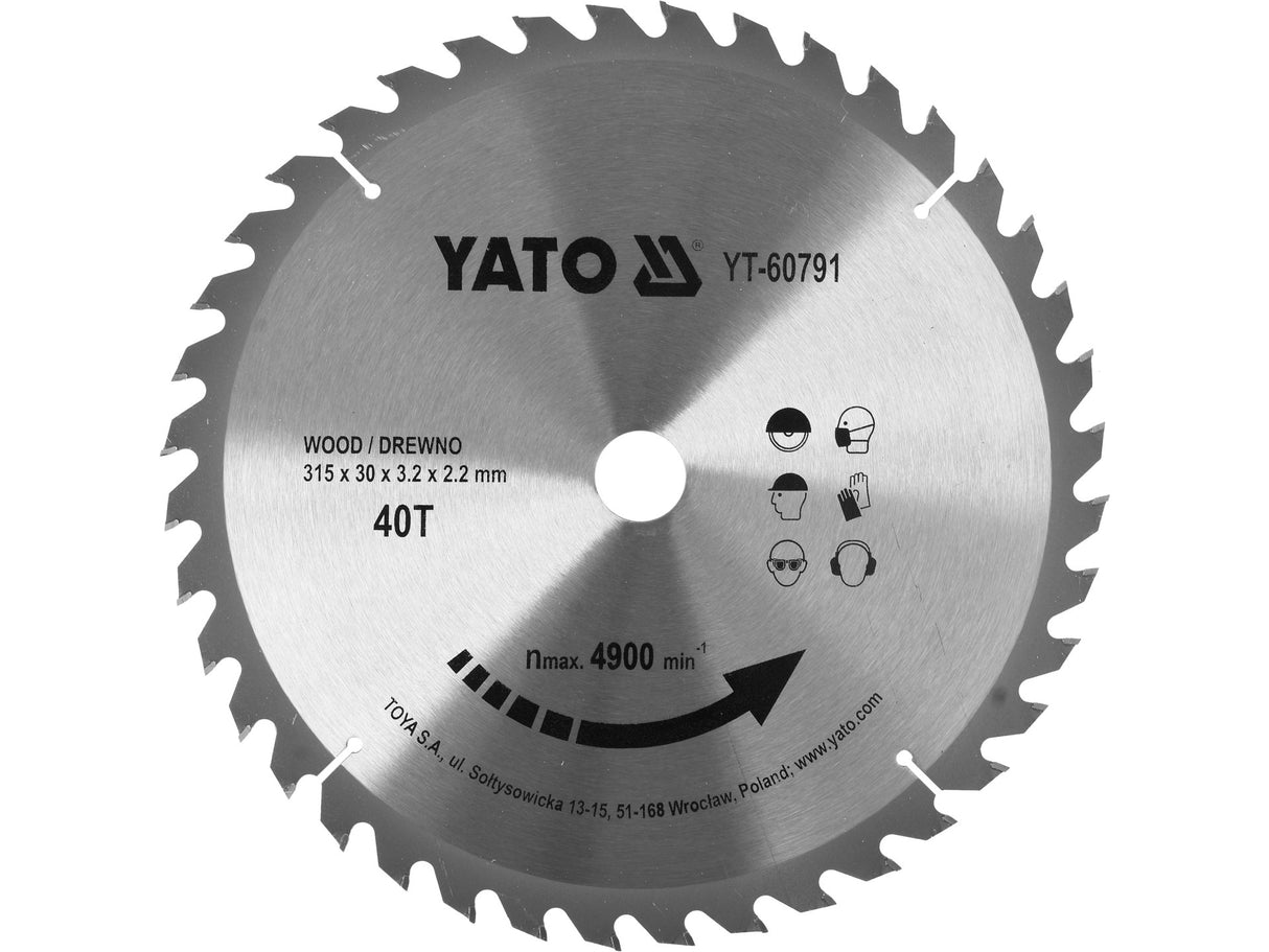 KÖR TÁRCSA YATO YT-60791 FA 315X40TX30MM