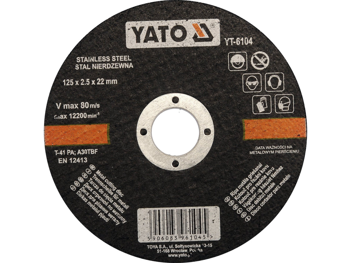 DISC TAIAT INOX YATO YT-6104 125X2.5X22MM