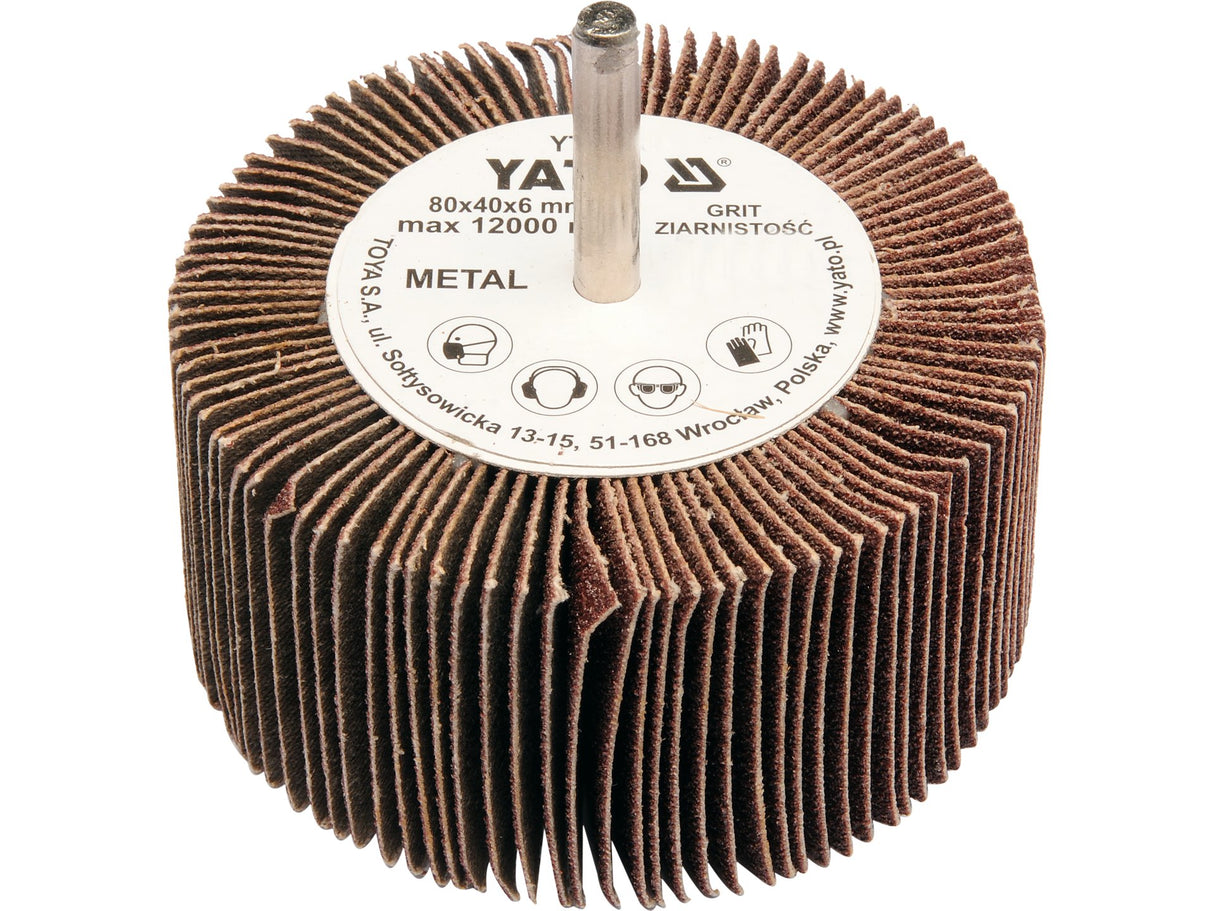YATO YT-83381 KÖR CSISZOLÓKEFE NYÉRREL 80X40X6MM, P40