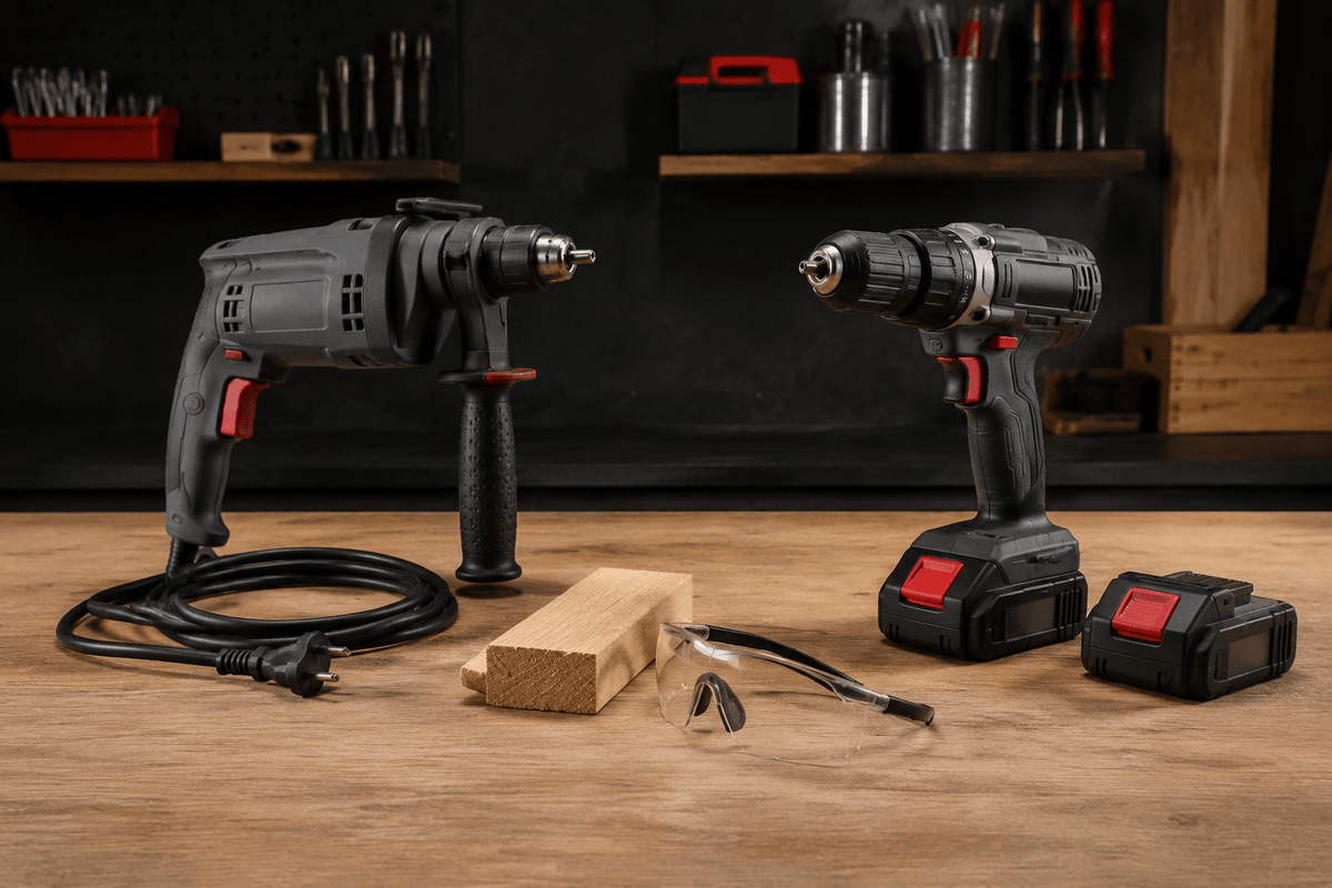 Comparație între scule electrice cu fir și scule cu acumulator într-un atelier