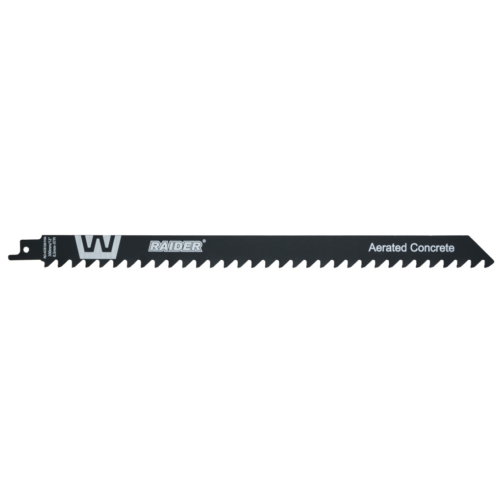 RAIDER Lama fierastrau sabie AC 300mm 8,5mm 3TPI RD-ACS1241HM Cuțitul RD-ACS1241HM este special conceput pentru tăierea betonului celular Cu o lungime de 300 mm, oferă un curs de luc