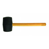 BASIC Ciocan cauciuc negu maner lemn rotund 340g BS Capatul este fabricat din cauciuc foarte elastic