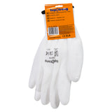 TOP STRONG Manusi poliuretan – alb, marime 10 Complet acoperite cu poliuretan Din poliester fara cusaturi
