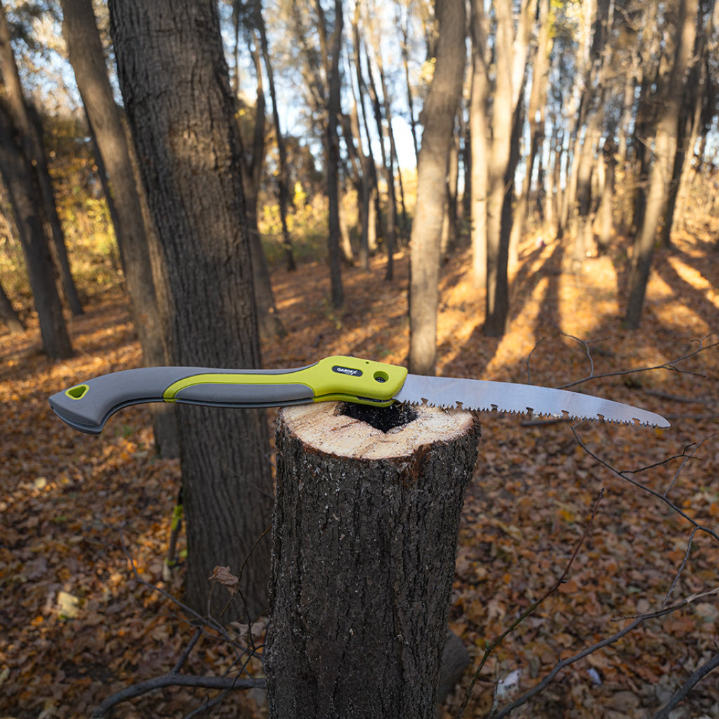 GARDEX Fierastrau pliabil CAMP 250 mm, 3D GX Fierăstrău de grădină pliabil, potrivit pentru camping Mâner TPR bimaterial Lamă de oțel japonez SK5 Dinți ascuțiți în t