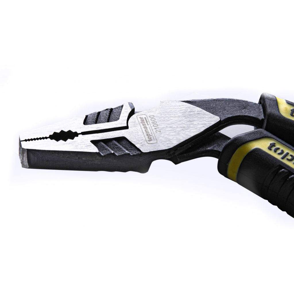 TOP MASTER PRO Cleste combinat cu cap indoit 190mmTMP Pârghie mare - cu 35% mai puțin efort decât modelul standard Material:otel Cr-Ni Specially shaped jaws