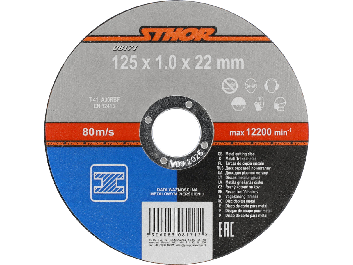 DISC DEBITAT METALE STHOR 08171 125X1X22MM, STHOR