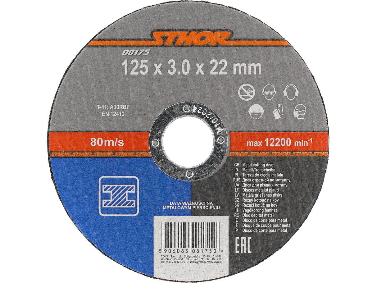 DISC DEBITAT METALE STHOR 08175 125X3X22.2MM, STHOR