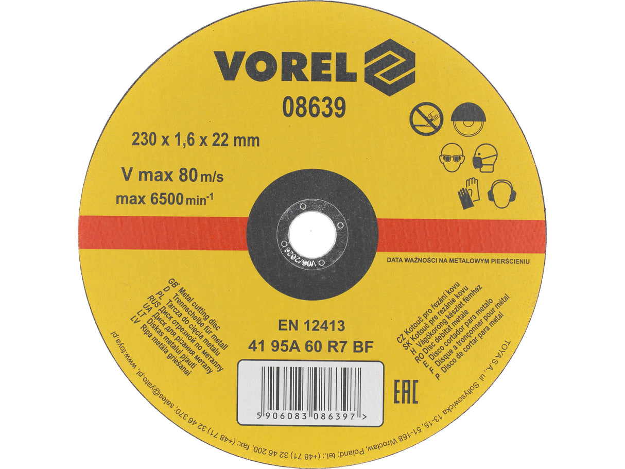 DISC DEBITAT METALE VOREL 08639 230X1,6X22MM