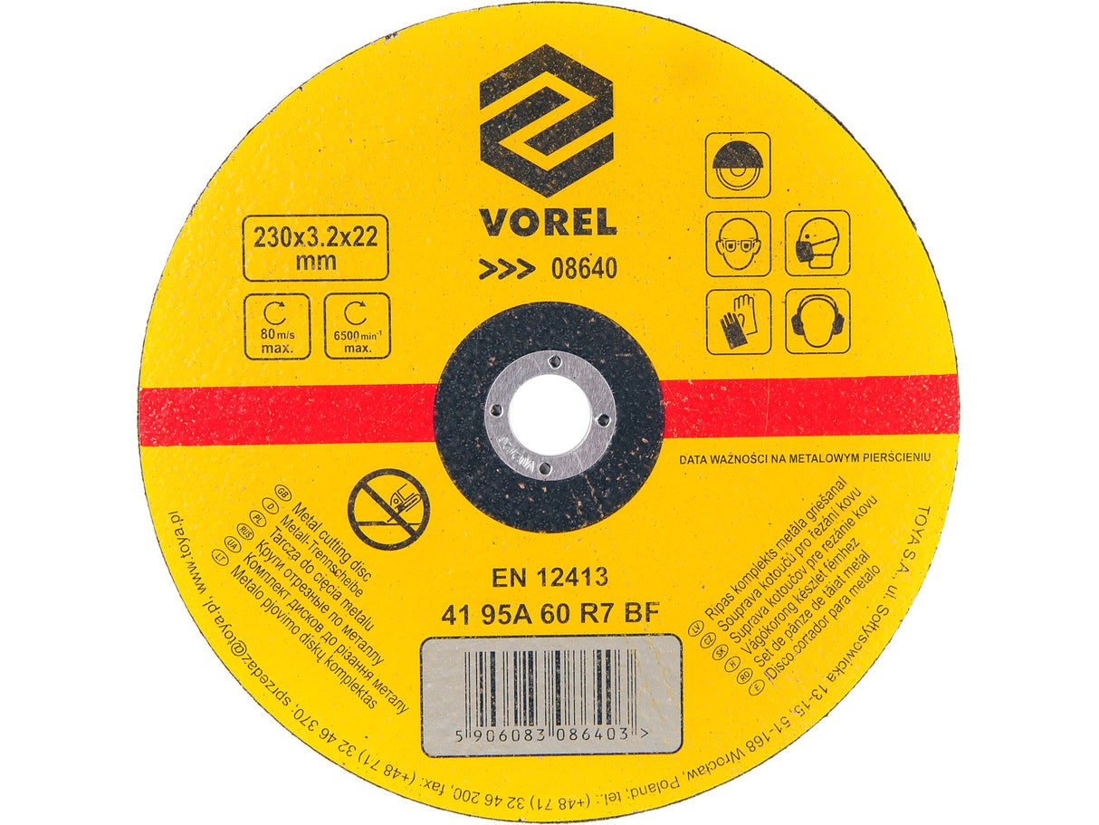 DISC TAIERE METAL VOREL 08640 230X3,2X22MM