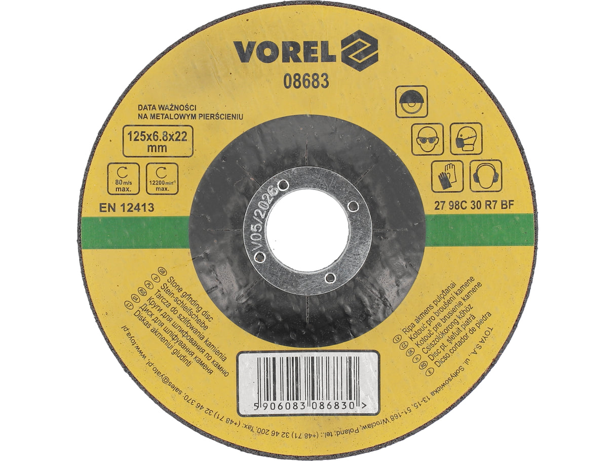 KŐVÁGÓ TÁRCSA VOREL 08683 125X6,8X22MM 