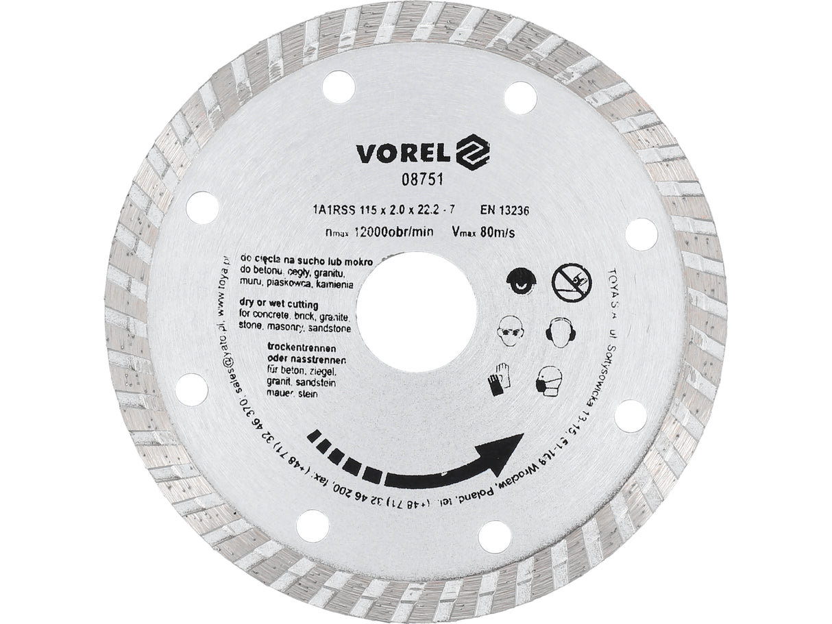 DISC DIAMANTAT TURBO VOREL 08751 115MM