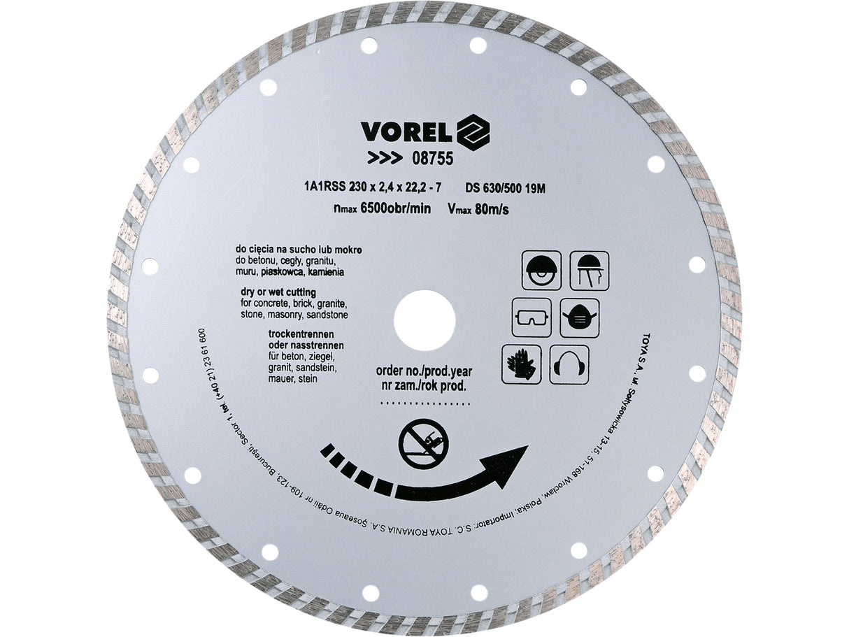 DISC DIAMANTAT TURBO VOREL 08755 230MM
