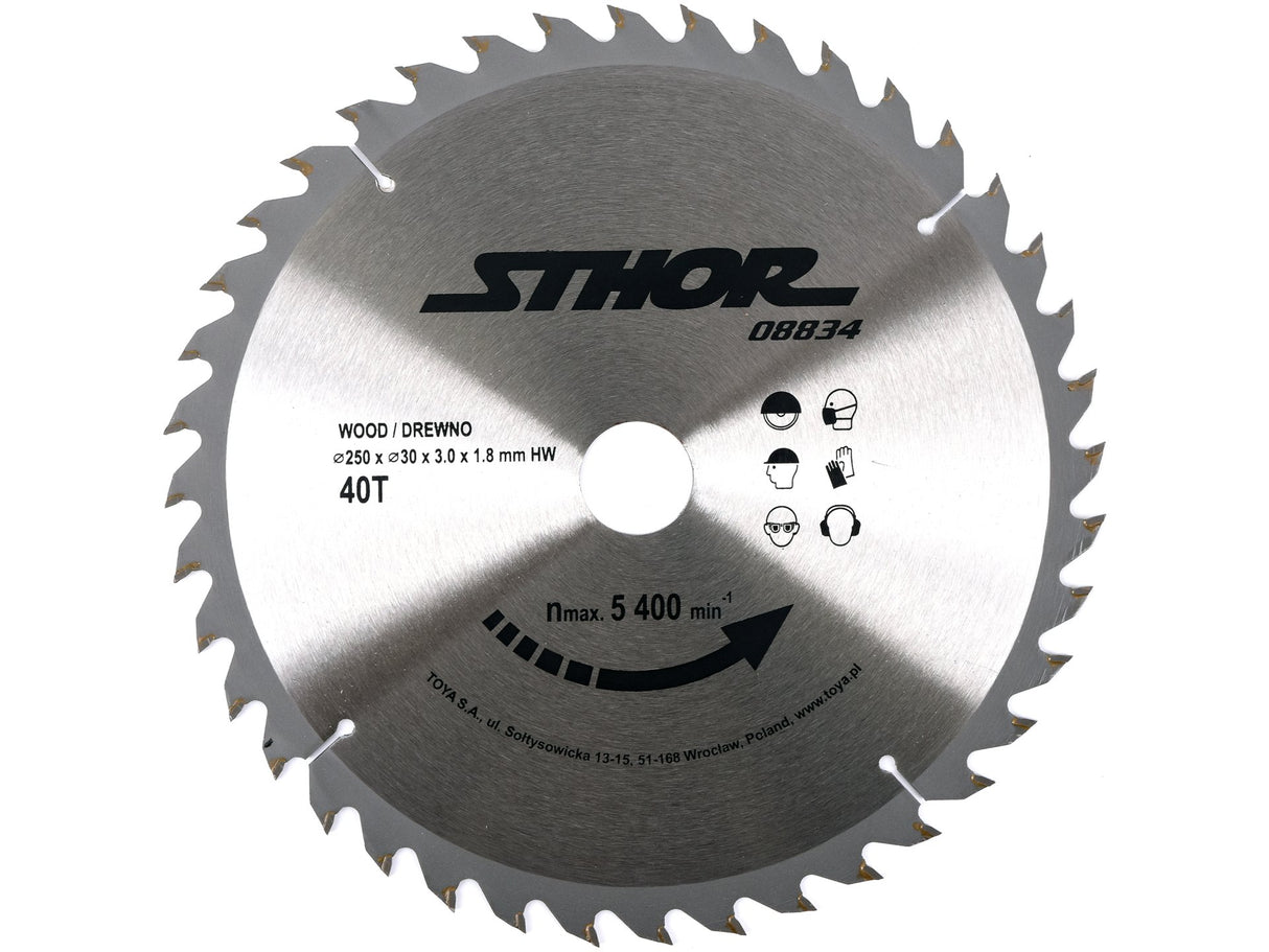 DISC CIRCULAR PENTRU STHOR 08834 LEMN 250X30X3.0MM T40