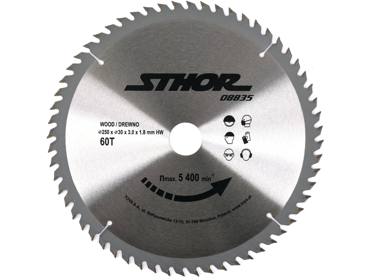 DISC CIRCULAR PENTRU STHOR 08835 LEMN 250X30X3.0MM T60