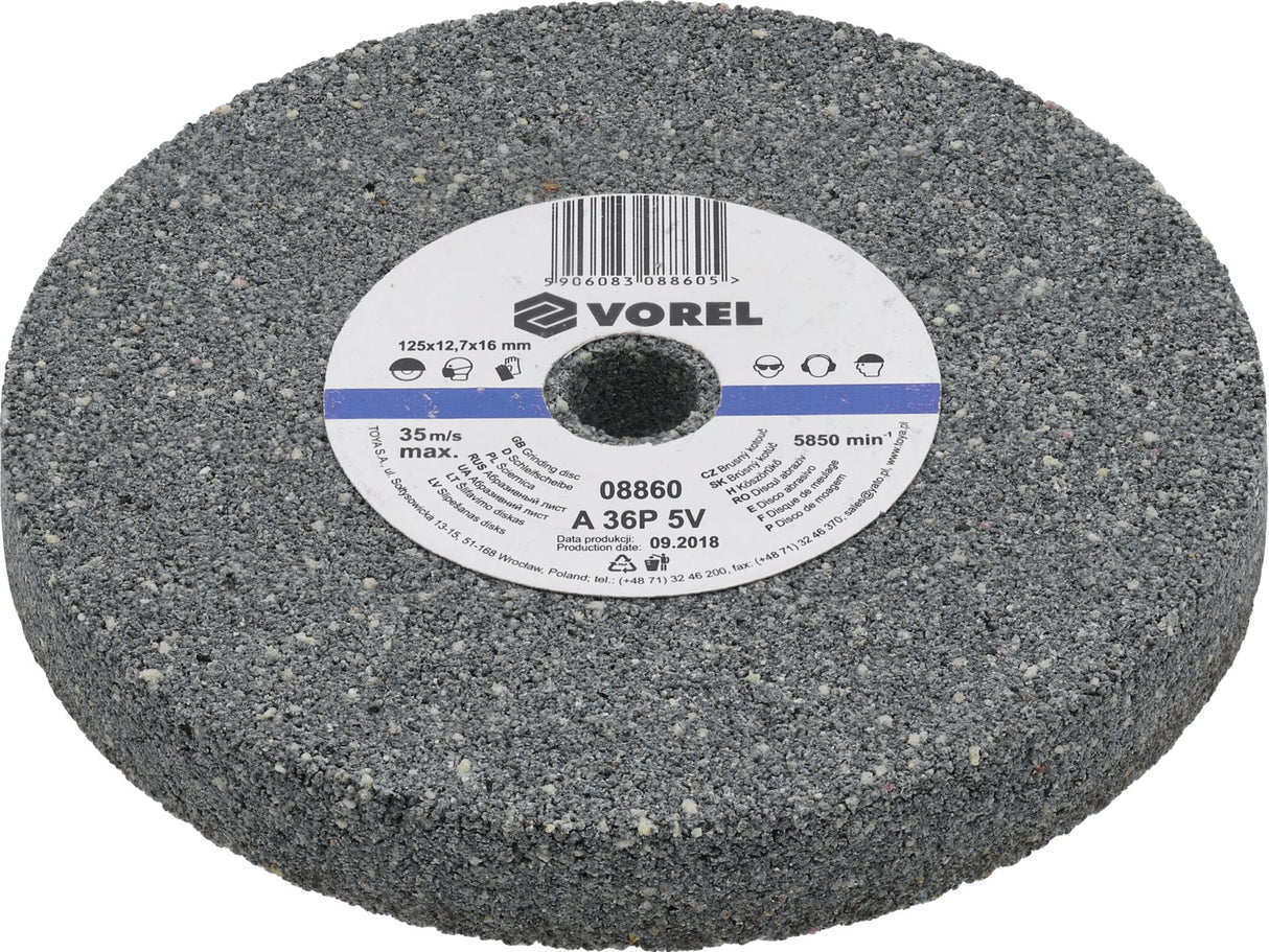 DISC ABRAZIV PENTRU VOREL 08860 POLIZOR DE BANC 125X12.7X17MM