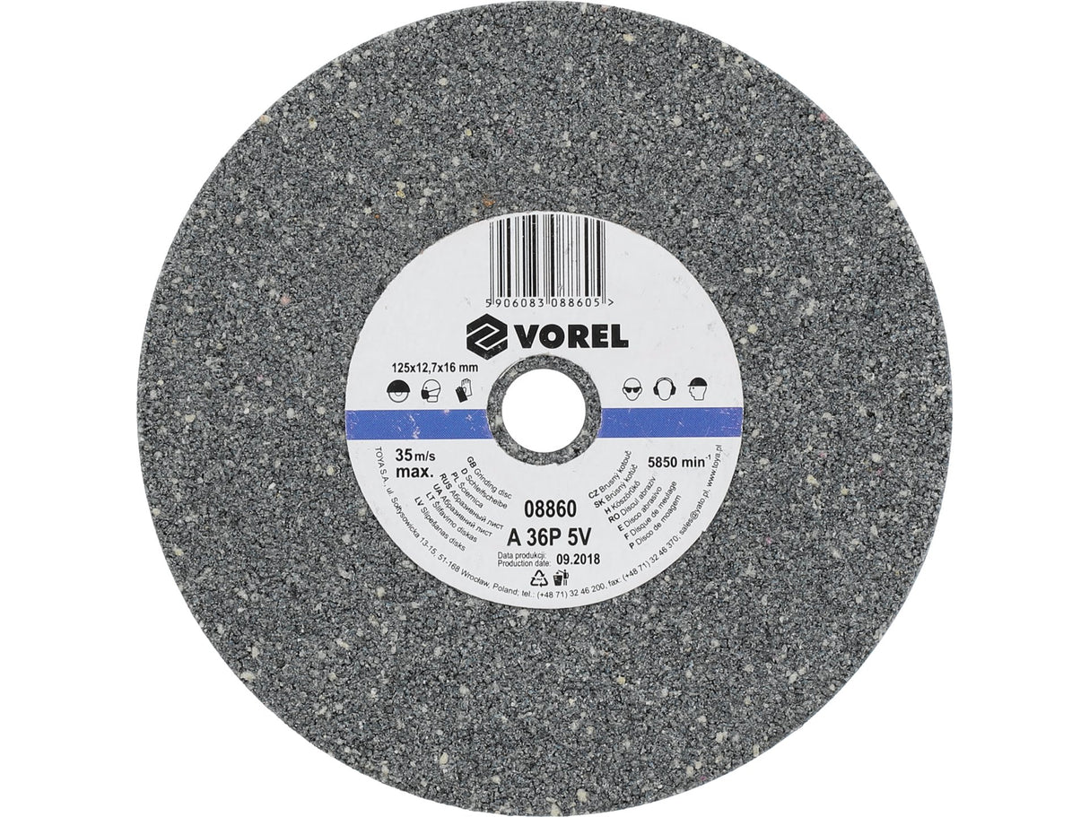 DISC ABRAZIV PENTRU VOREL 08860 POLIZOR DE BANC 125X12.7X17MM