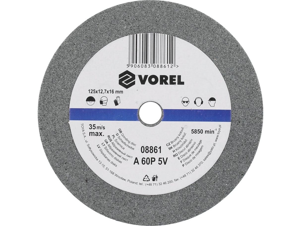 CSISZOLÓTÁRCSA VOREL 08861 ASZTALI CSISZOLÓGÉPHEZ 125X12,7X17MM 