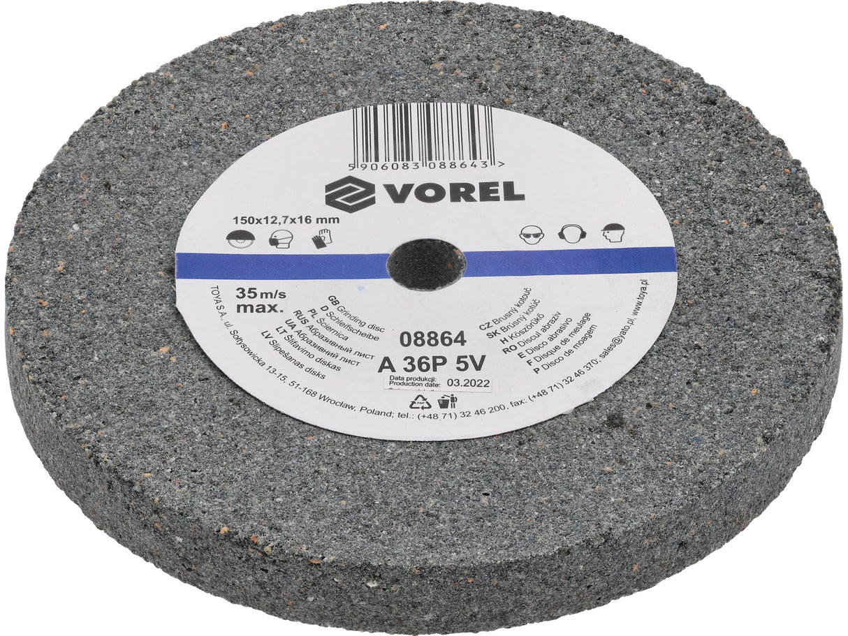 DISC ABRAZIV PENTRU VOREL 08864 POLIZOR DE BANC 150X12.7X17MM