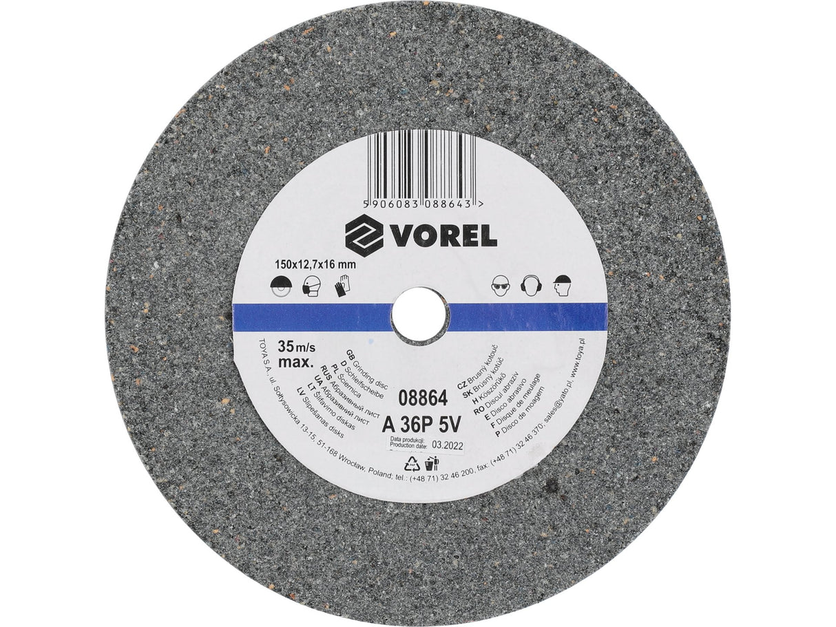 DISC ABRAZIV PENTRU VOREL 08864 POLIZOR DE BANC 150X12.7X17MM