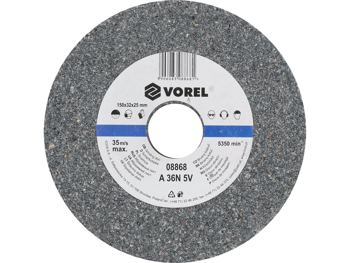 CSISZOLÓTÁRCSA VOREL 08868 ASZTALI CSISZOLÓGÉPHEZ 150X32X25MM 