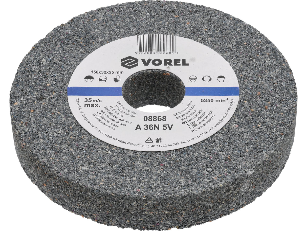 CSISZOLÓTÁRCSA VOREL 08868 ASZTALI CSISZOLÓGÉPHEZ 150X32X25MM 