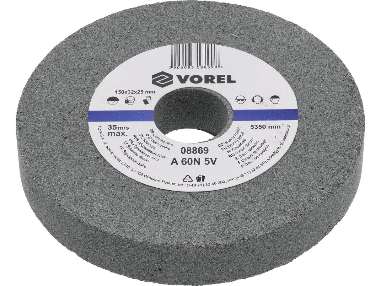DISC ABRAZIV PENTRU VOREL 08869 POLIZOR DE BANC 150X32X25MM