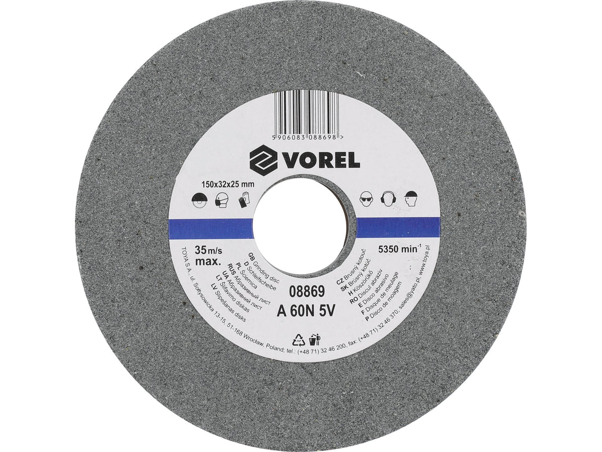 DISC ABRAZIV PENTRU VOREL 08869 POLIZOR DE BANC 150X32X25MM