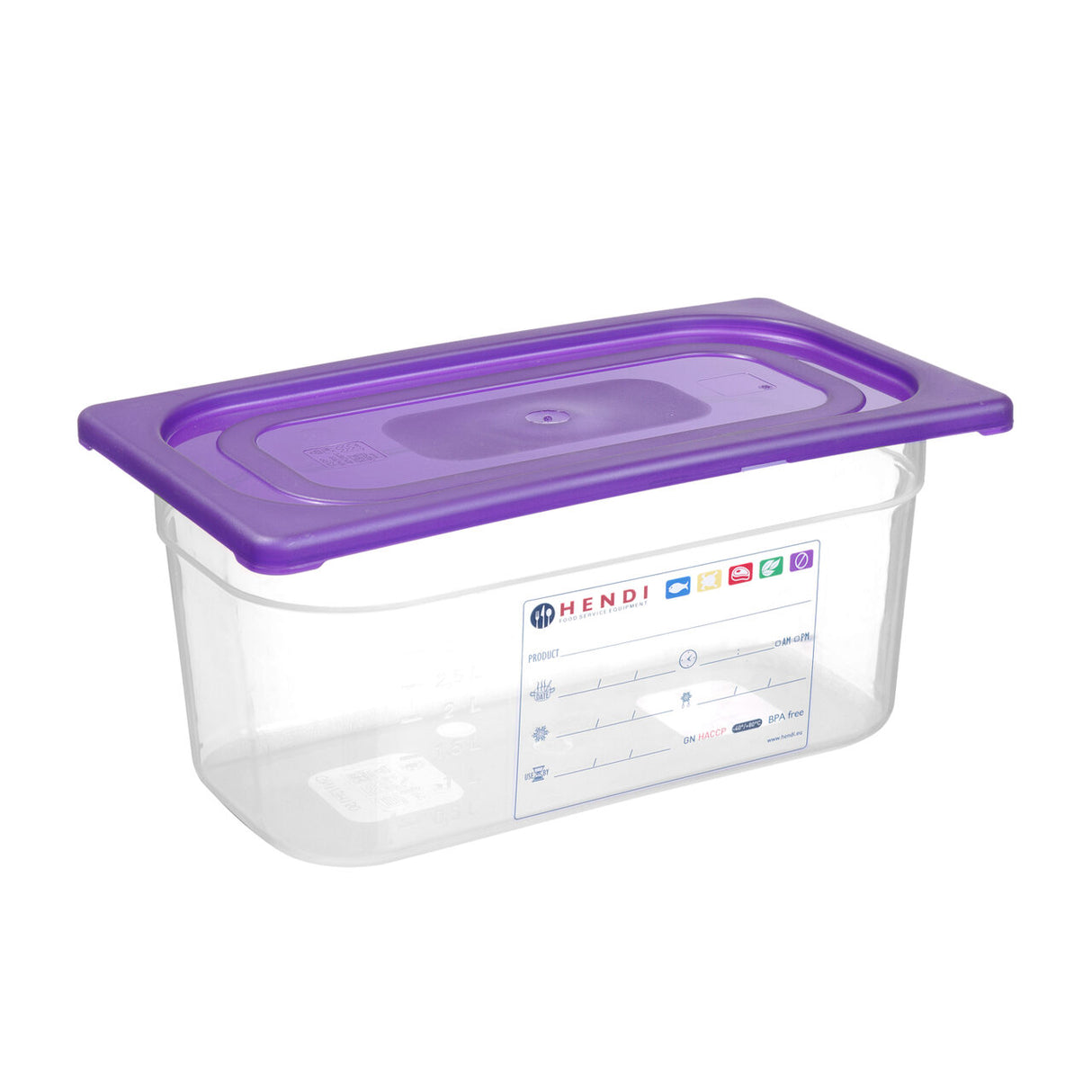 Capac Gastronorm mov, GN 1/3, Hendi, 325x176 mm, HACCP, polipropilena