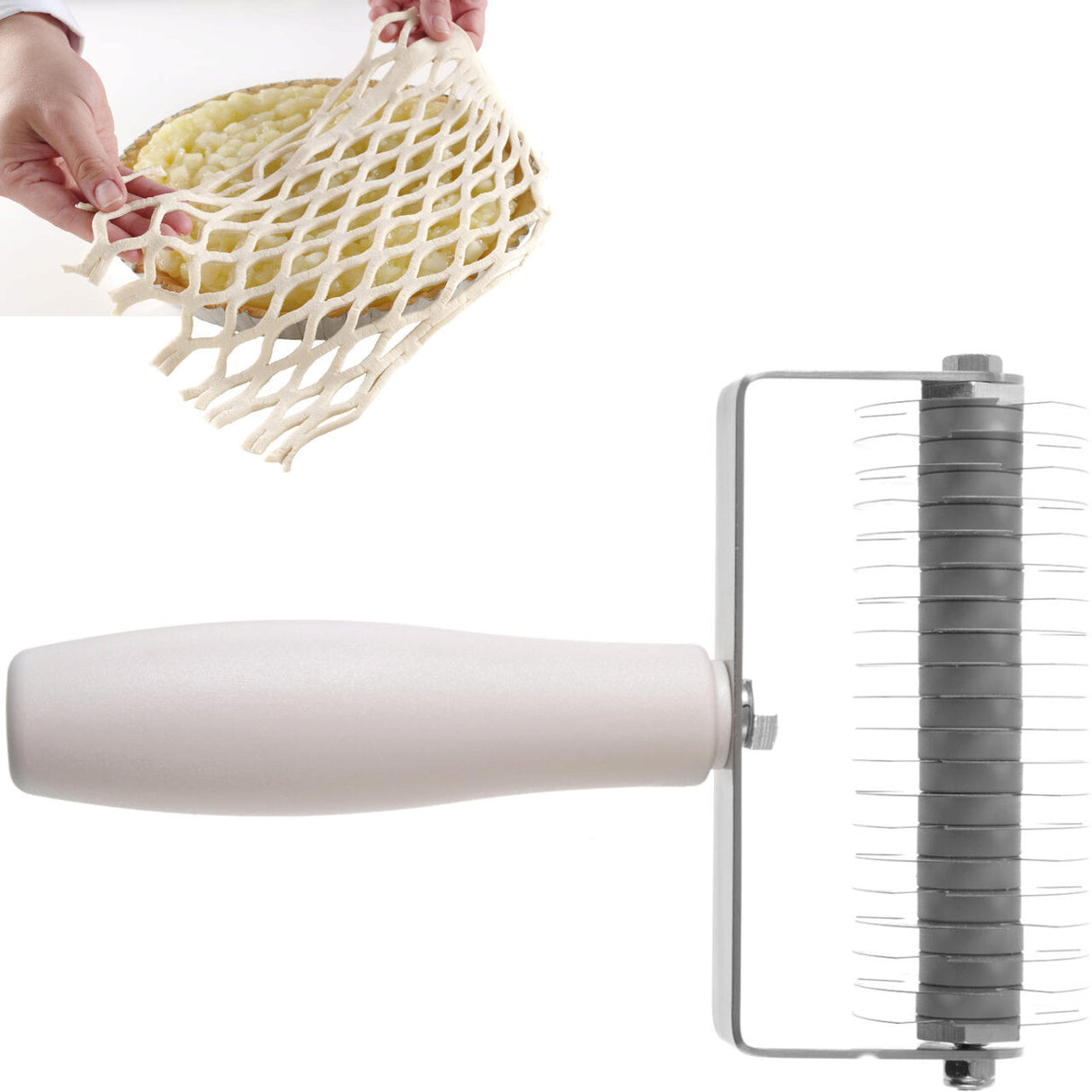 Rola perforare aluat, Hendi, latimea rolei: 120 mm, cu roti de taiere din otel inoxidabil, 135x200mm