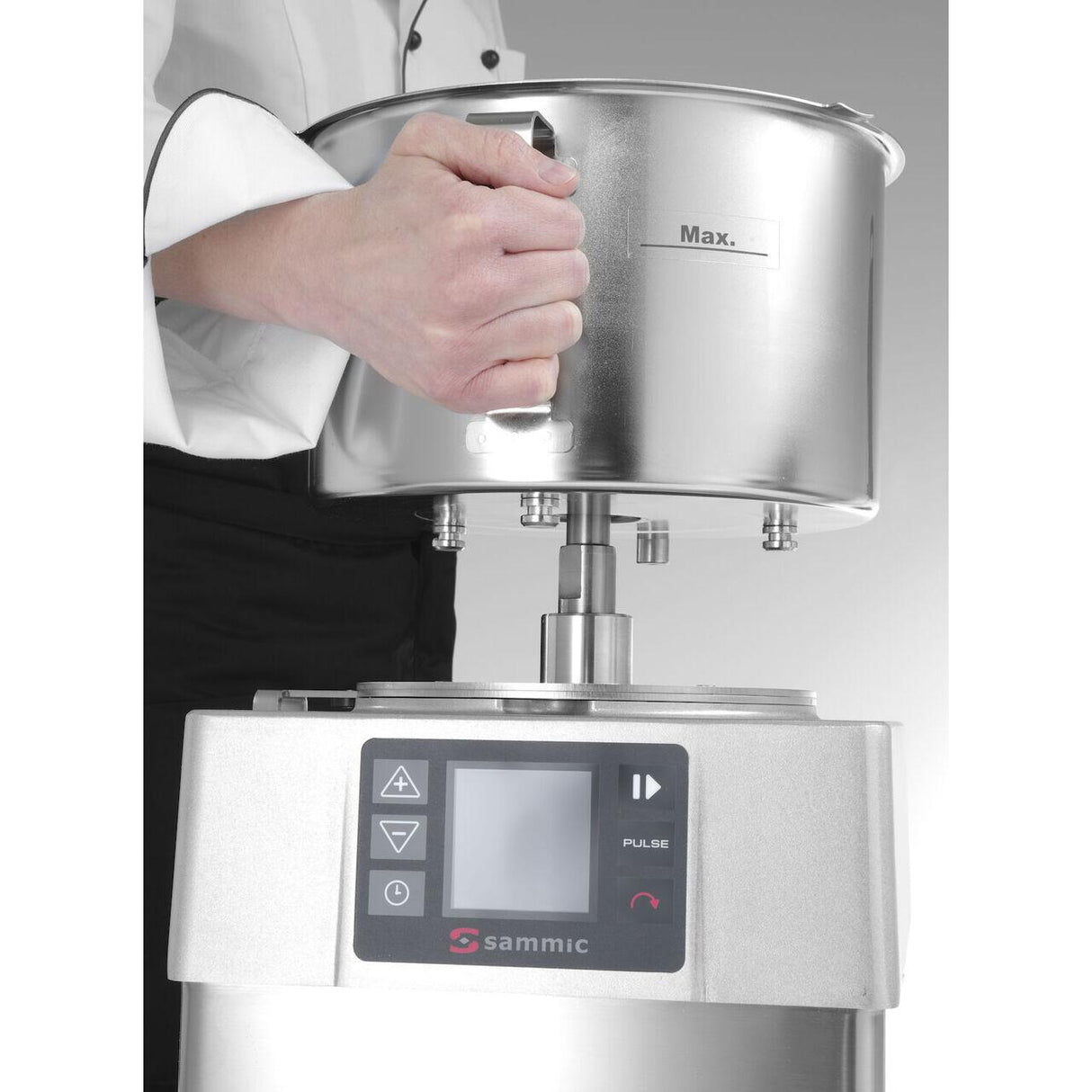 Taietor-emulsificator electric profesional pentru legume, SAMMIC KE-5V, 10 viteze intre 385-3000 rpm, putere 1250W, capacitate 5,5 litri