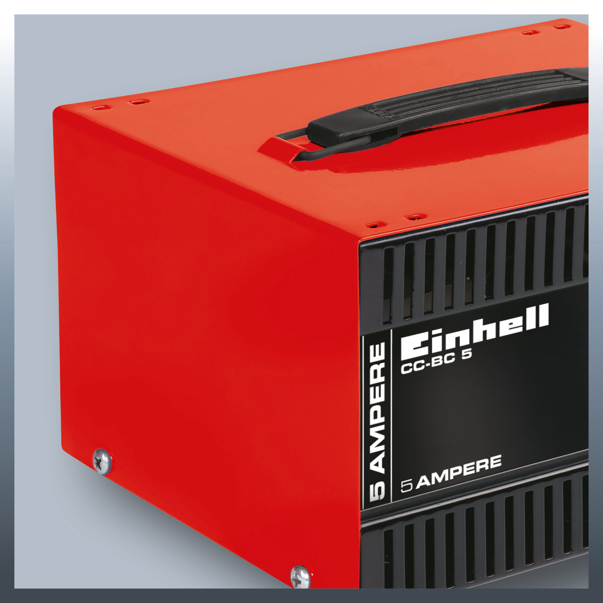 Redresor auto Einhell CC-BC 5 ampermetru incorporat, carcasa din tabla de otel, protectie la suprasarcina si polaritate inversa, cleme izolate