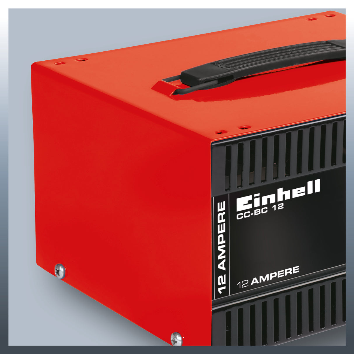 Redresor auto Einhell CC-BC 12, ampermetru incorporat, carcasa din tabla de otel, protectie la suprasarcina si polaritate inversa, inclusiv cablu de incarcare