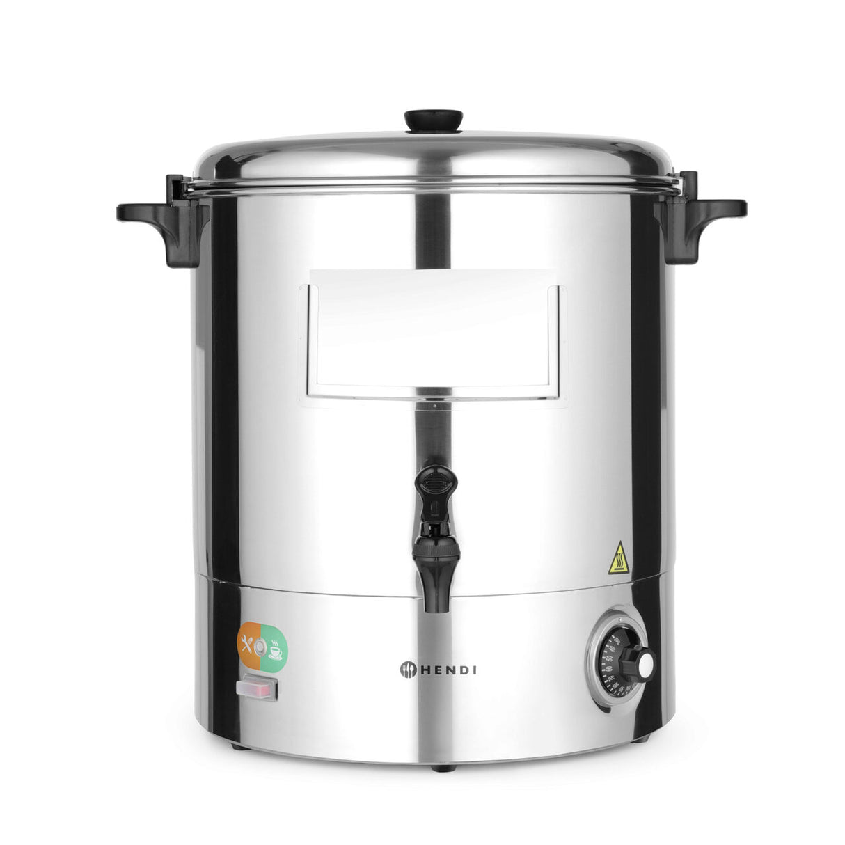 Boiler pentru bauturi fierbinti 30 lt, inox, termostat 0-100 gr C, 2200W, Hendi, 520x(H)500 mm, temperatura ajustabila de pana la 100 C, capac reversibil