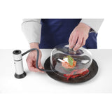 Cloche din sticla cu gaura pentru furtun fum, Hendi, diametru diametru130x(H)282 mm, poate fi utilizat in combinatie cu infuzorul de fum