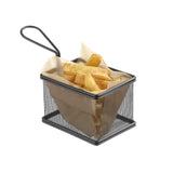 Cos servire tip mini-fry, pentru servire snacks , cartofi prajiti, inox, 100x80x(H)75mm, Hendi