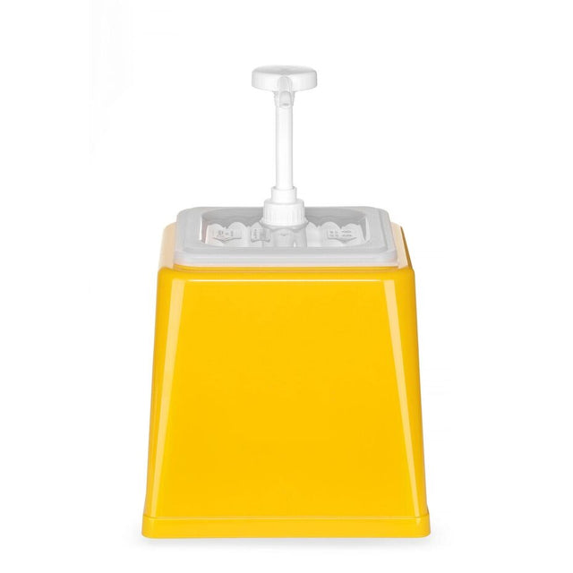 Dispenser de sos cu pompa,Hendi 2.5 L, galben, 230x210x(H)250 mm