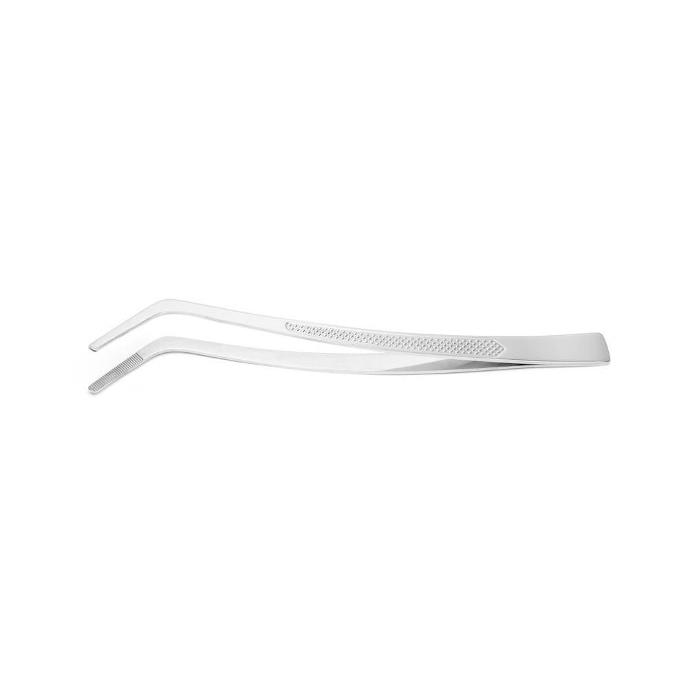 Penseta alimentara cu varf curbat si maner profilat, otel inoxidabil, Hendi, (L)240 mm