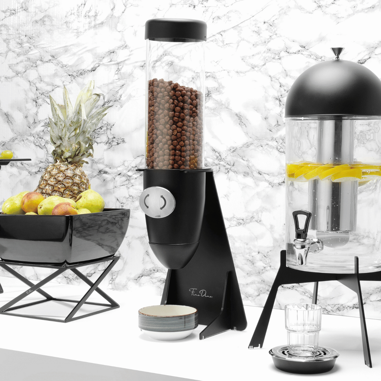 Dispenser de cereale Skiatos Black 5l, 220x 140 x 635 mm Fine Dine