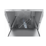 Masina profesionala de spalat vase K 50 cu pompa de evacuare si detergent 50 x 50 control electromecanic 230 W Hendi Inox 570x600(+370)x(H)830 mm