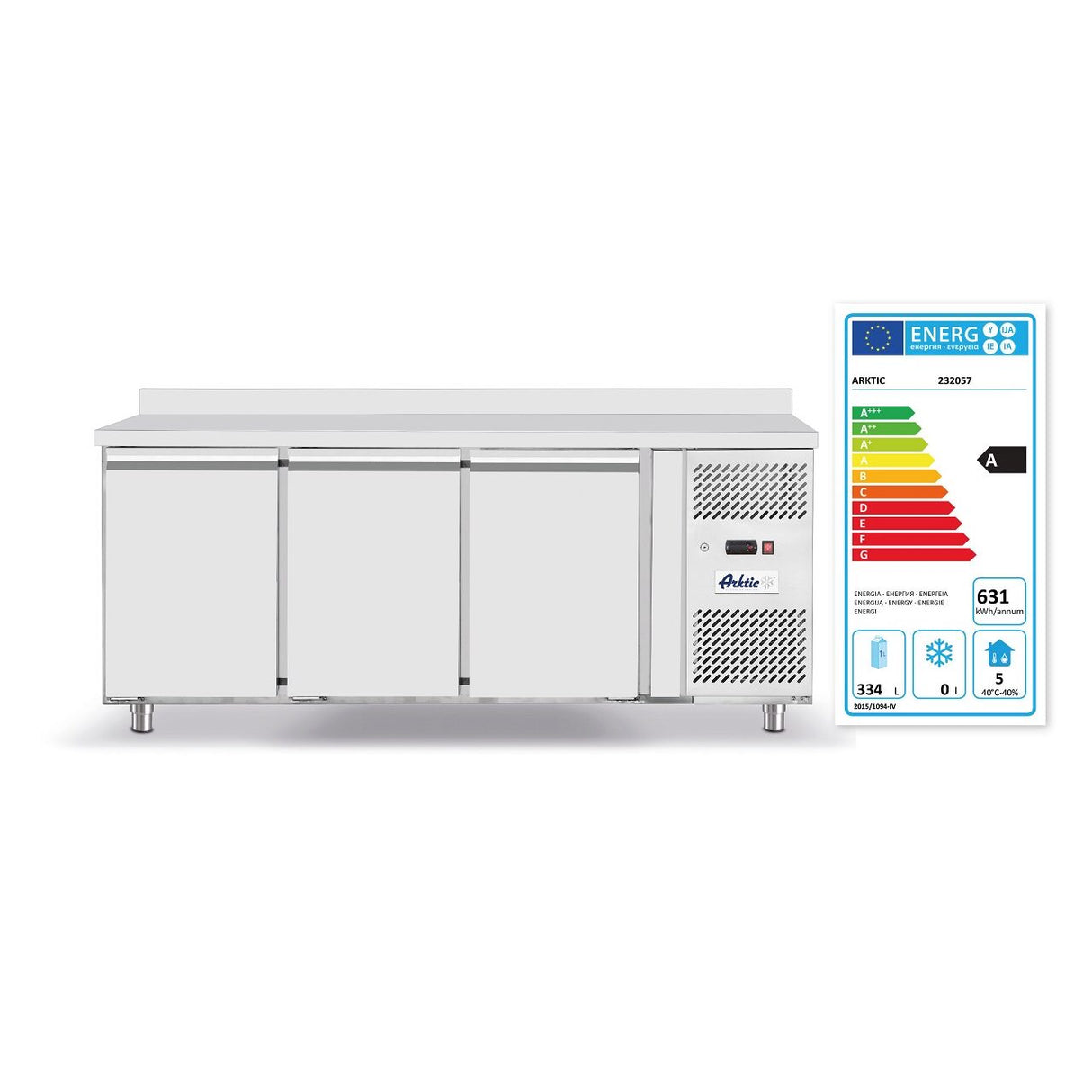 Masa frigorifica rece cu 3 usi, ARKTIC by Hendi Profi Line, 300W, interval temperatura -2/+8 gr C , 179.5x70x(H)85 cm