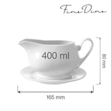 Sosiera Fine Dine, Bianco, Alb 400 ml