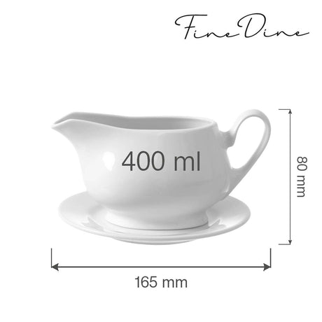 Sosiera Fine Dine, Bianco, Alb 400 ml