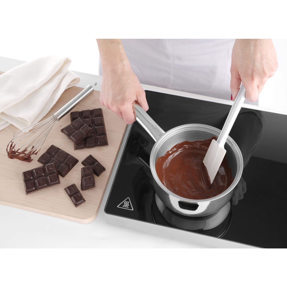 Tigaie Bain-Marie Hendi, 1litru, Inox, cu pereti dubli si rezervor pentru apa, 330x165x(h)95mm