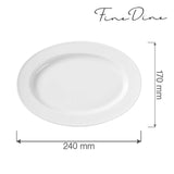 Farfurie ovala Bianco, 240x170 mm