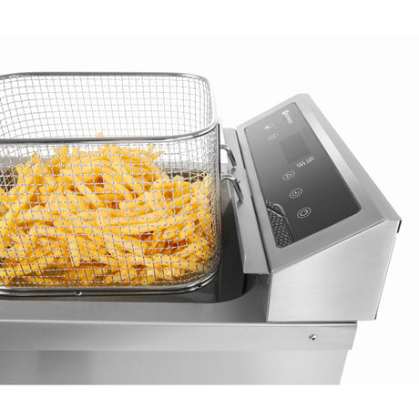 Friteuza cu inductie Hendi Kitchen Line, 8 lt, corp inox, 3500W, functie boost pentru incalzire rapida, Hendi, 290x485x(H)406mm