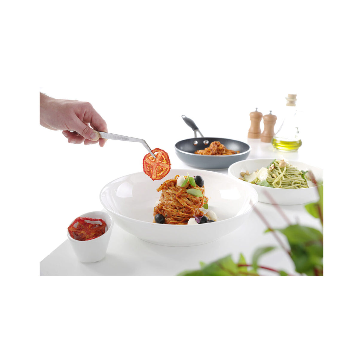 Penseta cu varf curbat, (L)240 mm, inox, pentru peste /manevrare produse fierbinti / decorare, Hendi