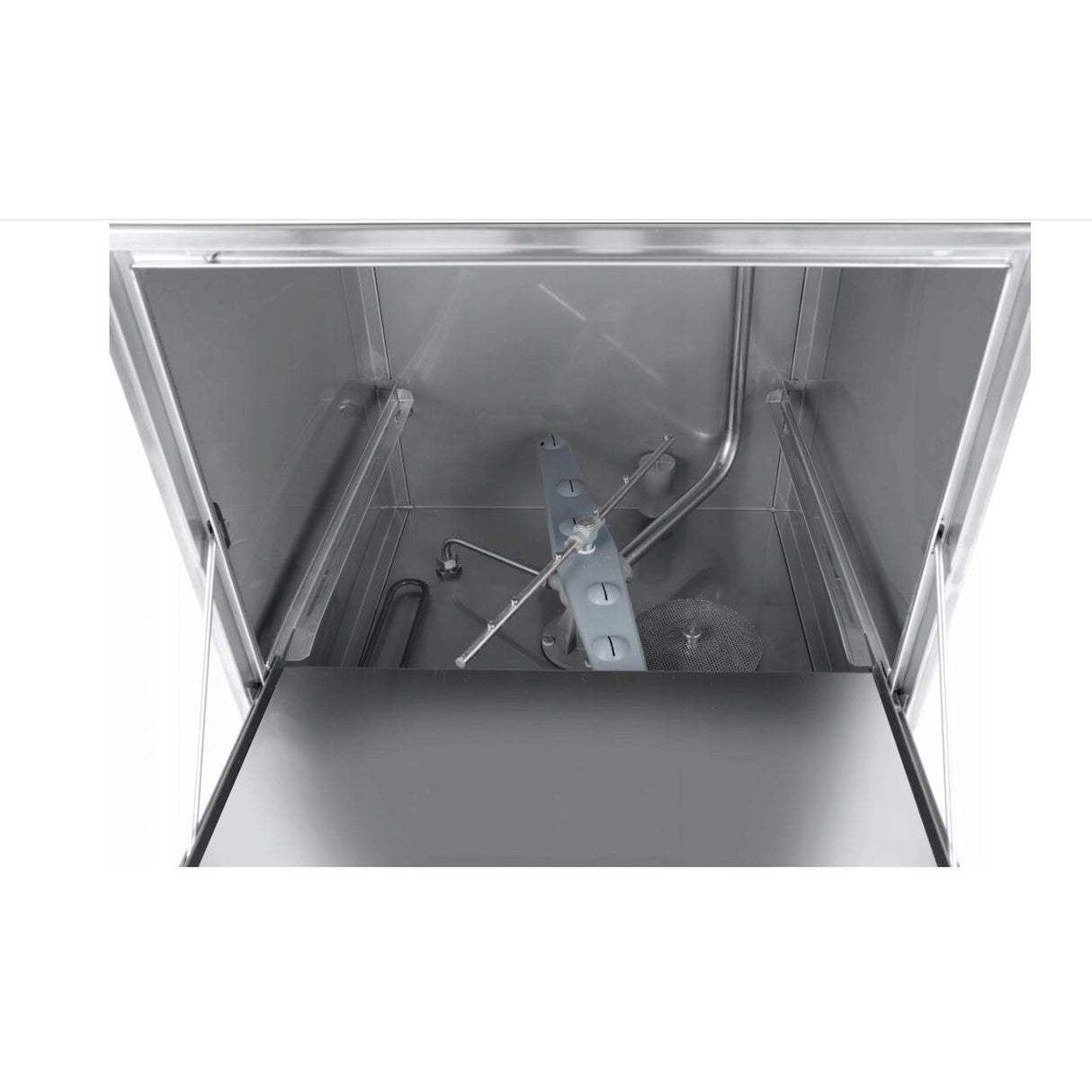 Masina profesionala de spalat vase K 50 cu pompa de evacuare 50 x 50 control electromecanic 400 W Hendi Inox 570x600(+370)x(H)830 mm